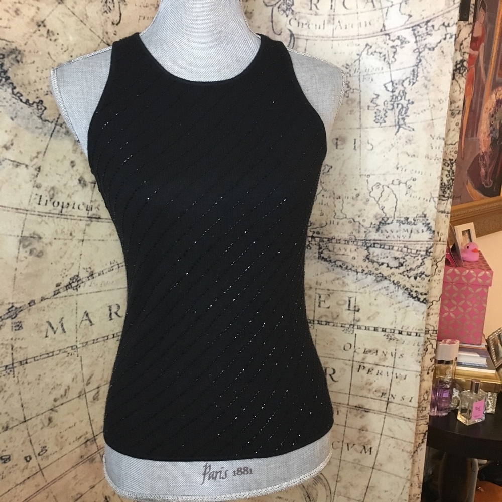 Black Cashmere Sweater Tank Top
